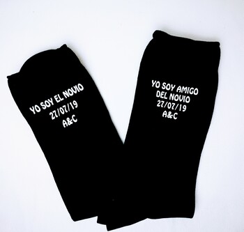 Calcetines con texto negro - Imagen 3
