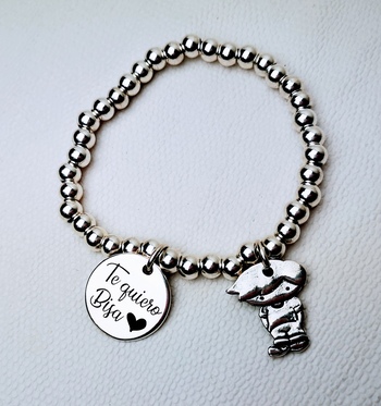 Pulsera bolas con chapa - Imagen 3
