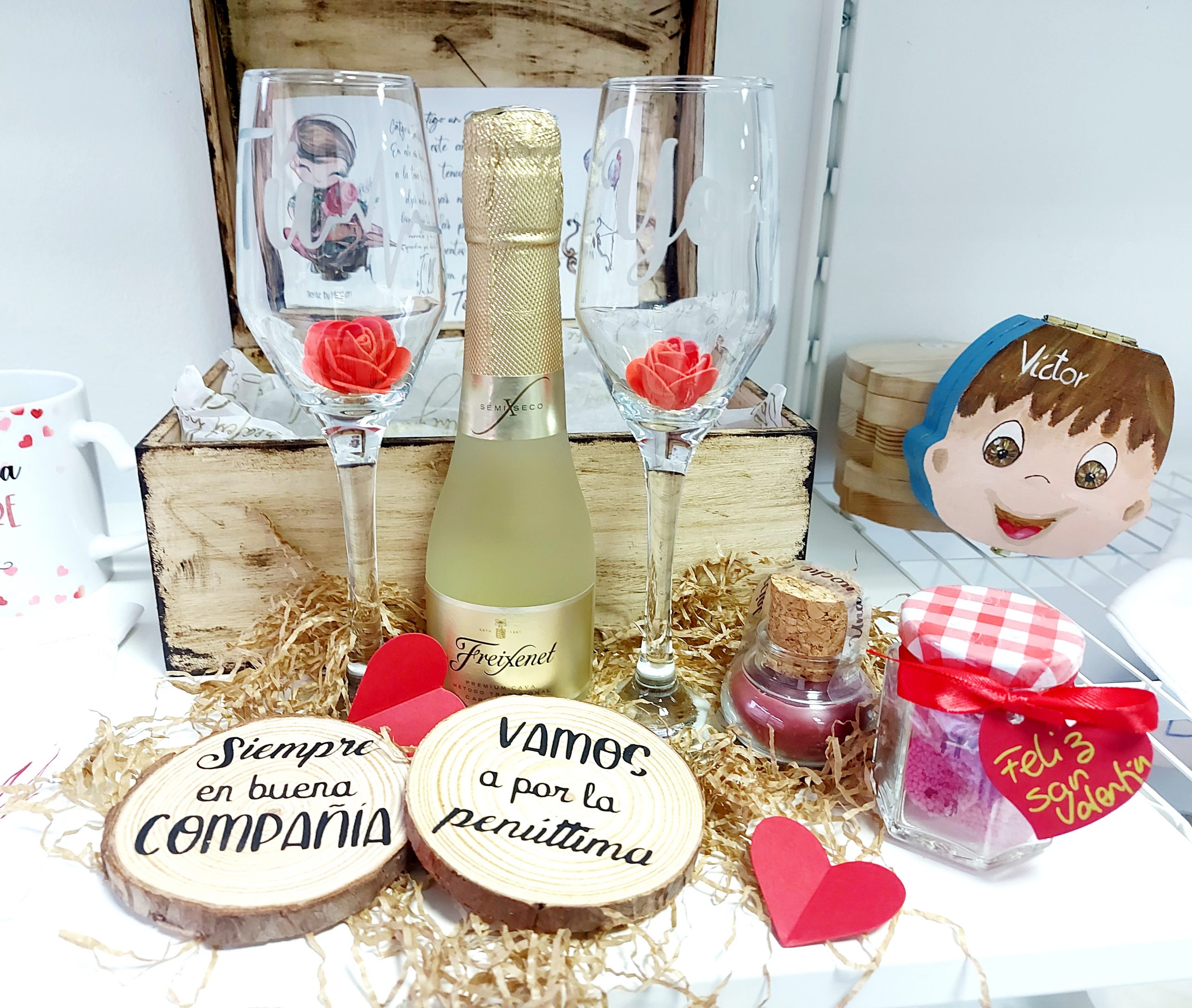 Pack Copas en Caja de Madera - Imagen 4