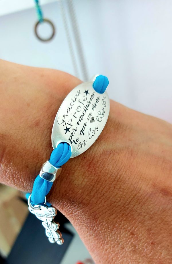 Pulsera lycra y chapa oval - Imagen 2