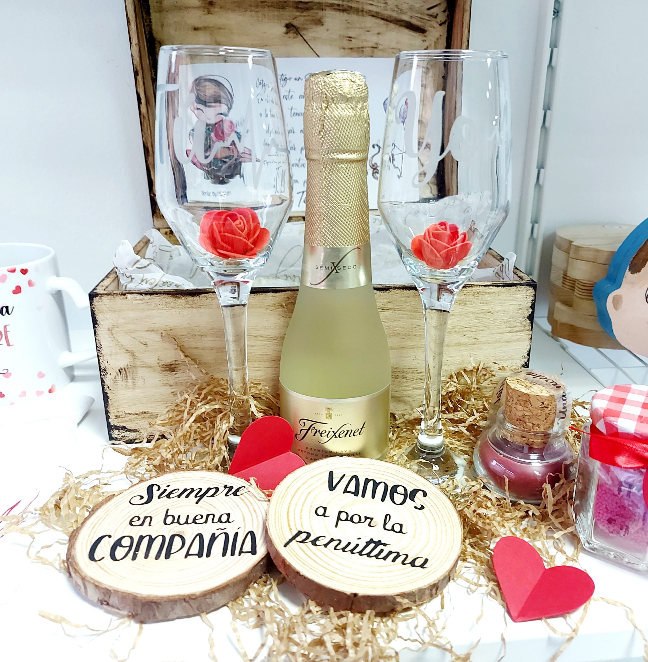 Pack Copas en Caja de Madera - Imagen 2