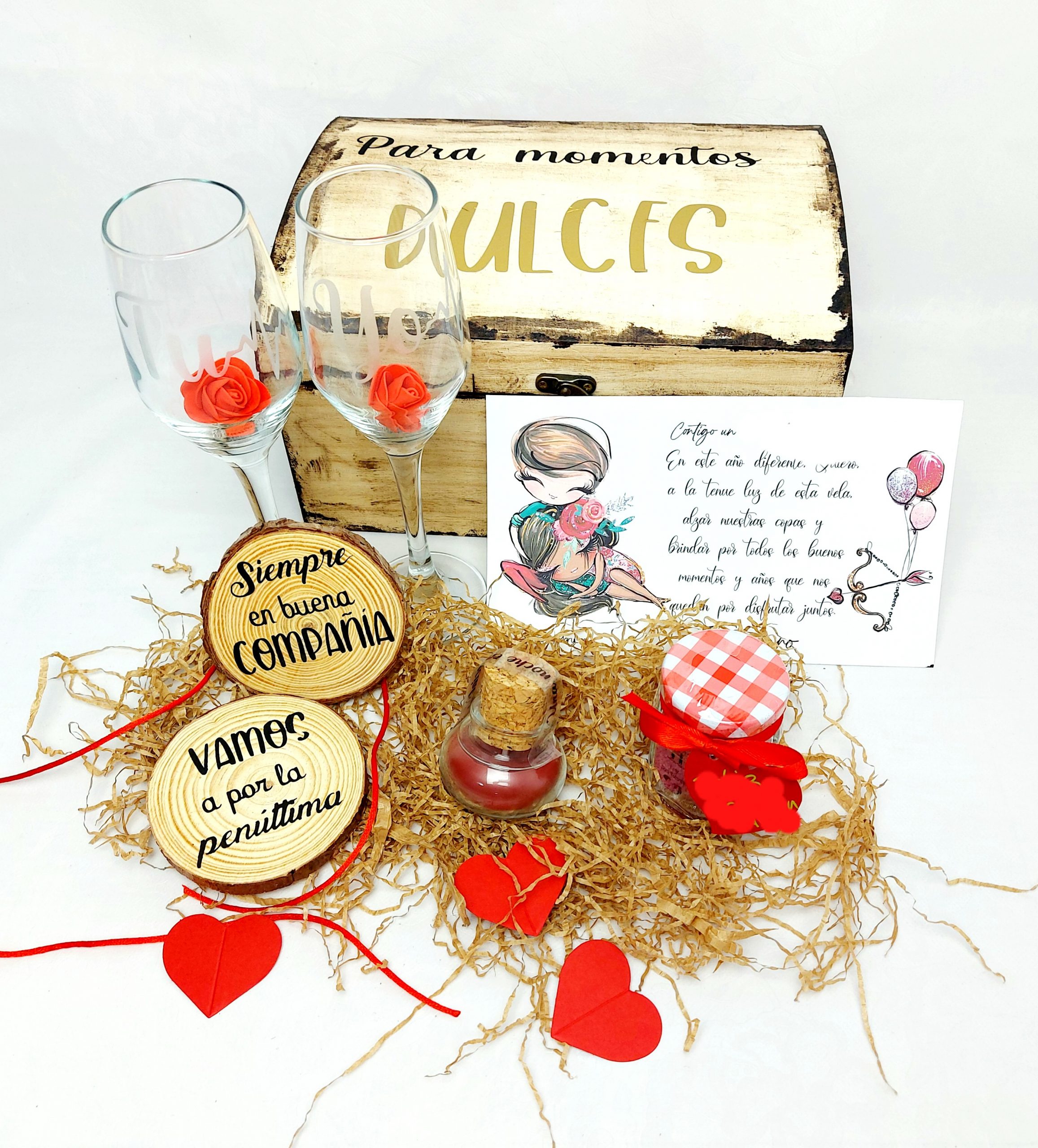 Pack Copas en Caja de Madera