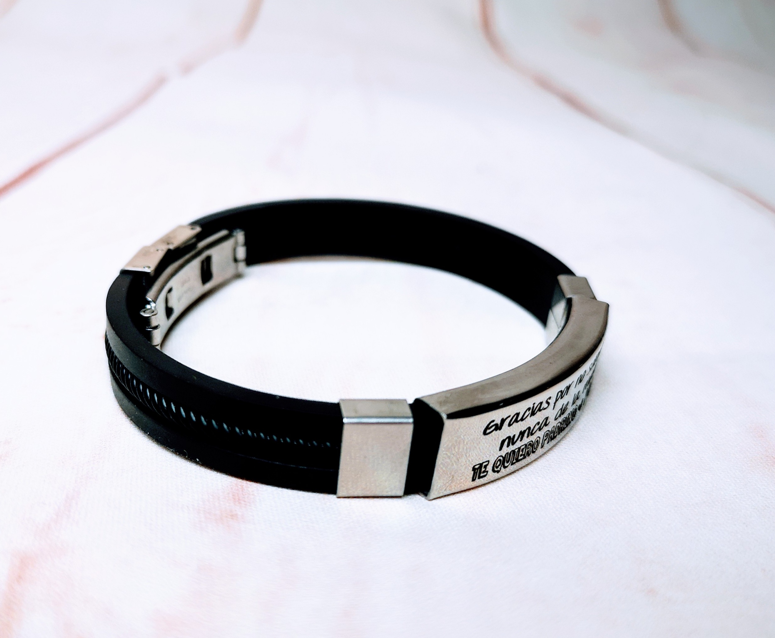 Pulsera hombre texto personalizado - Imagen 3