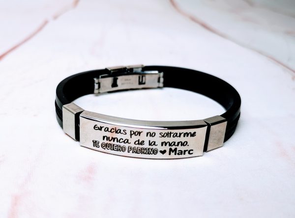 Pulsera hombre texto personalizado - Imagen 2
