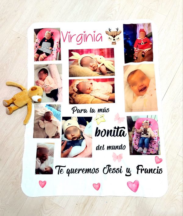 Manta polar con peluche 96 x 76