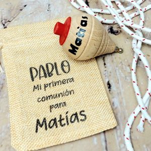 Peonzas en bolsita de ráfia