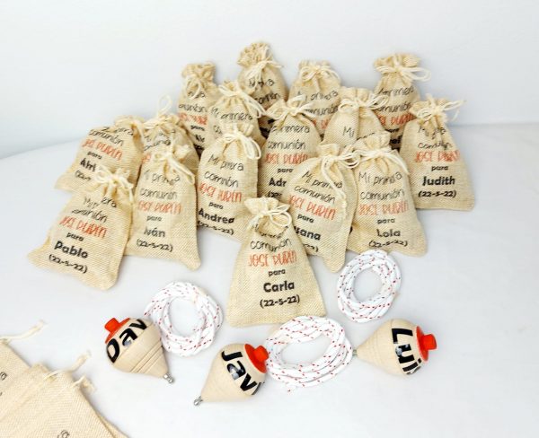 Peonzas en bolsita de ráfia - Imagen 4