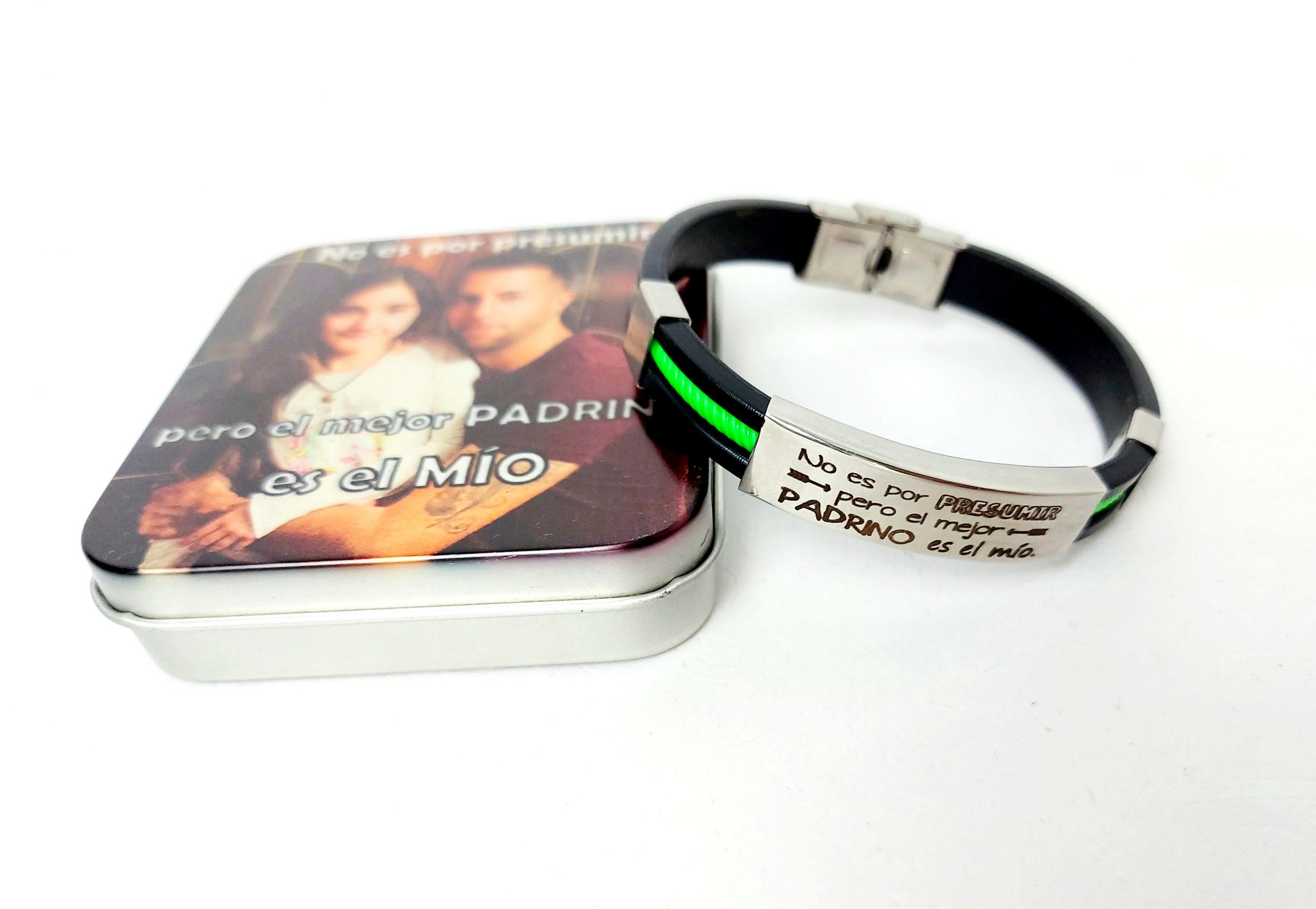 Pulsera verde padrino - Imagen 2