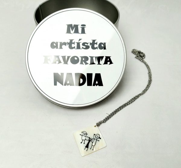 Colgante Nácar cordón acero