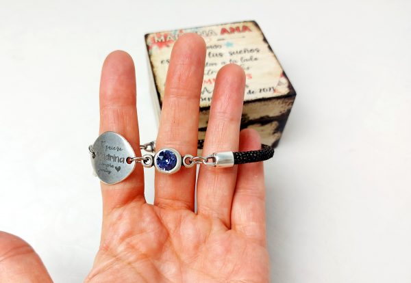 Pulsera cordón pez en caja de madera - Imagen 5