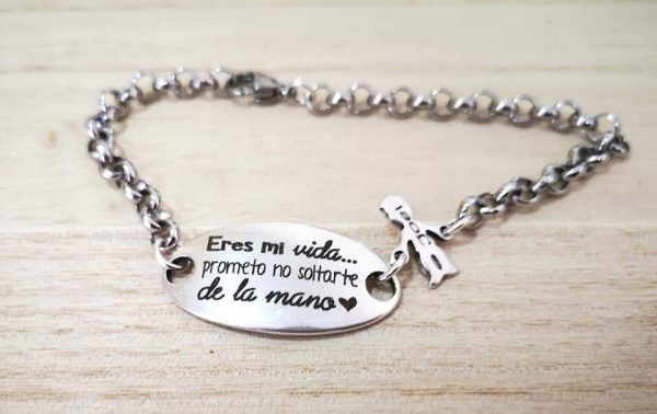 Pulsera ovalada madrina en caja de metal - Imagen 2