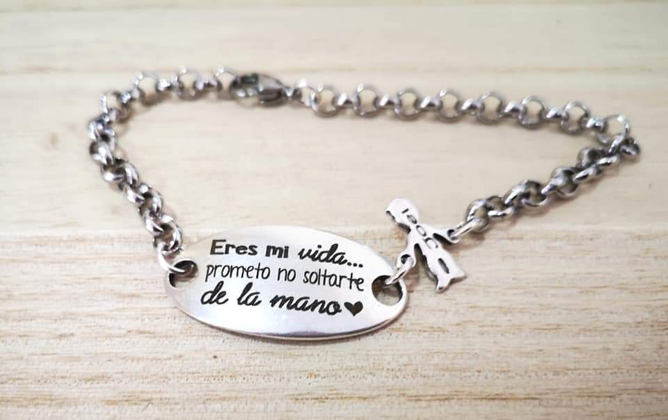 Pulsera ovalada madrina en caja de metal - Imagen 2