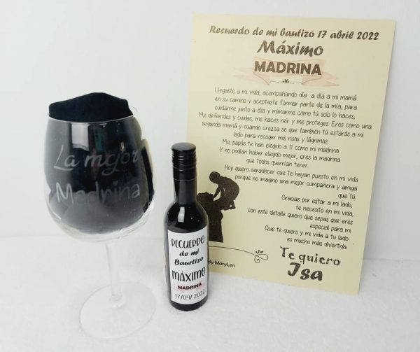 Copa vino con lámina