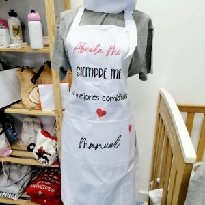 Delantal blanco personalizado