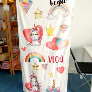Toalla unicornio arcoiris