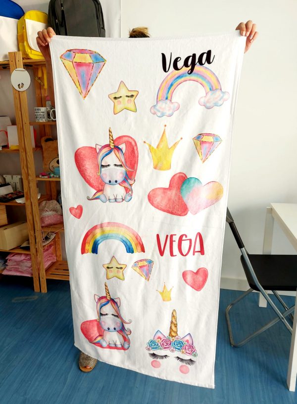 Toalla unicornio arcoiris