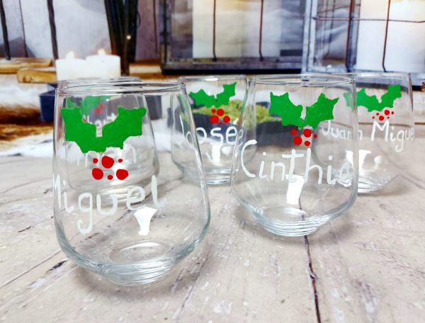 Vasos cristal pintados a mano