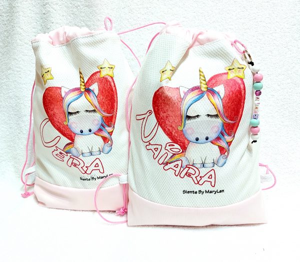 Mochila unicornio corazón