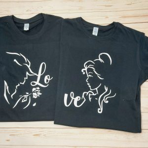 Conjunto 2 camisetas. Love silueta