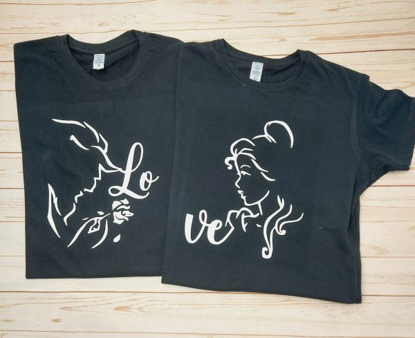 Conjunto 2 camisetas. Love silueta