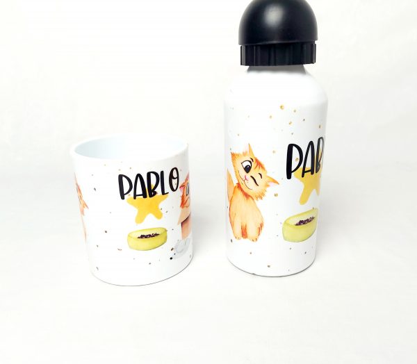 Conjunto  Gato, fiambrera, botella + taza - Imagen 2