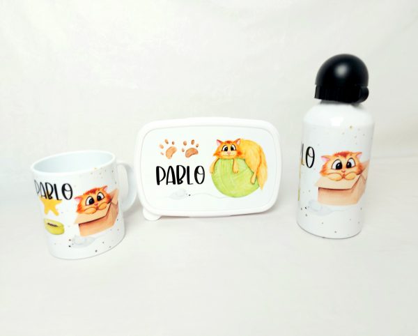 Conjunto  Gato, fiambrera, botella + taza - Imagen 6