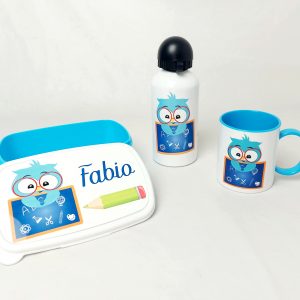 Conjunto fiambrera, botella + taza