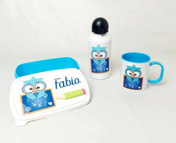 Conjunto fiambrera, botella + taza