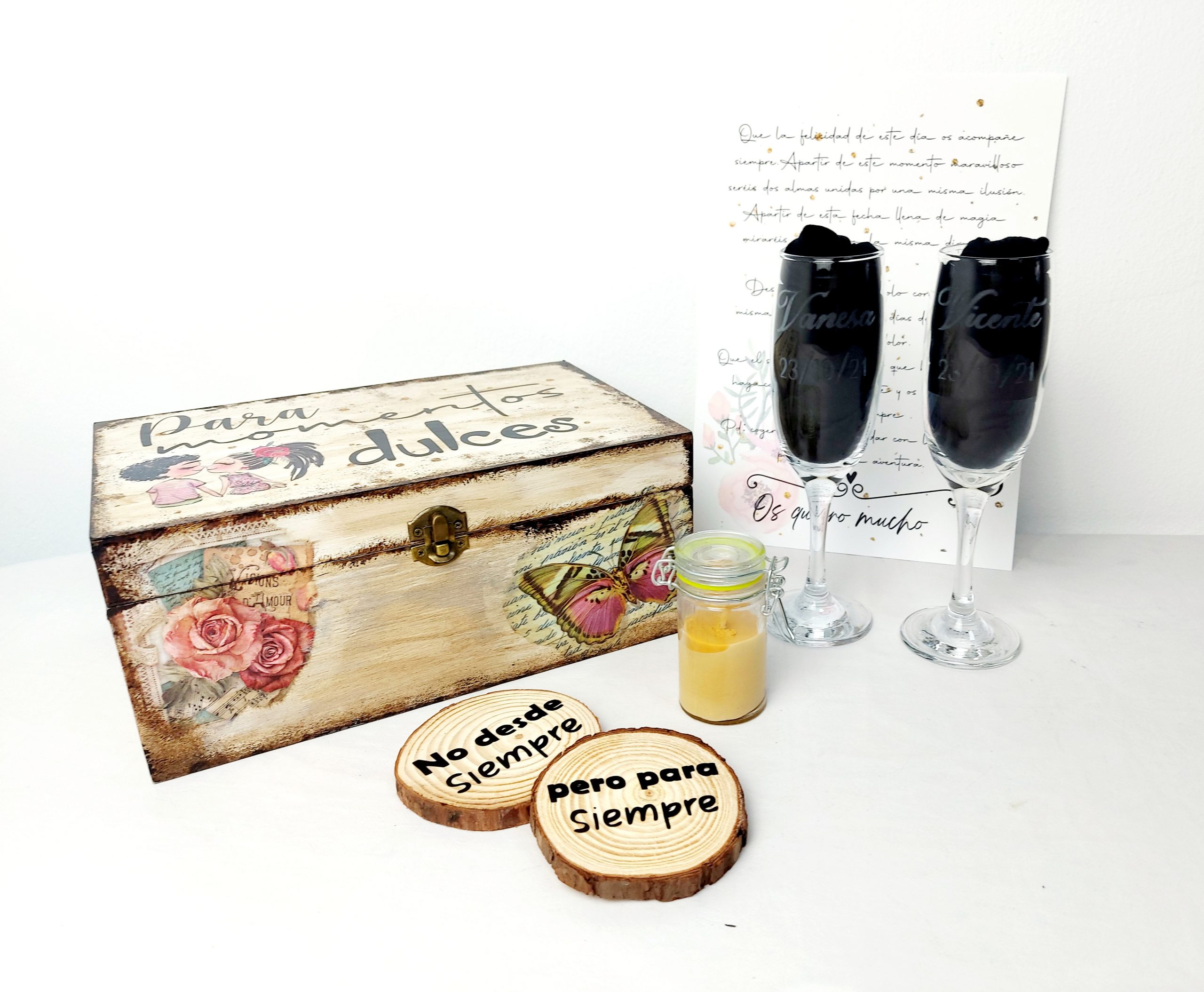 Pack novios en caja de madera - Imagen 2