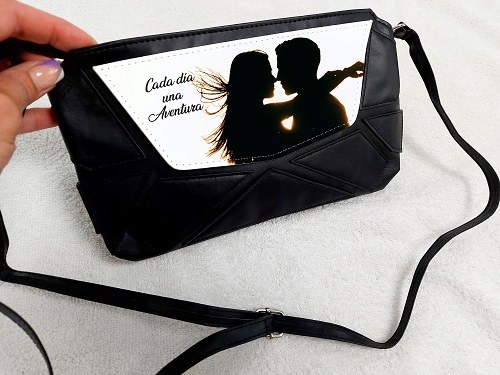 bolso de piel con foto