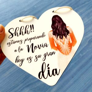 Placa novia corazón