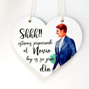 Placa novio corazón
