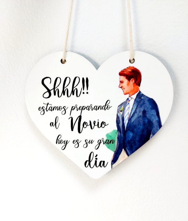 Placa novio corazón