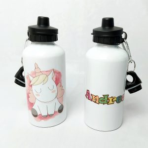 Botella aluminio, 2 tapones