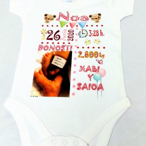 Body datos bebé con foto