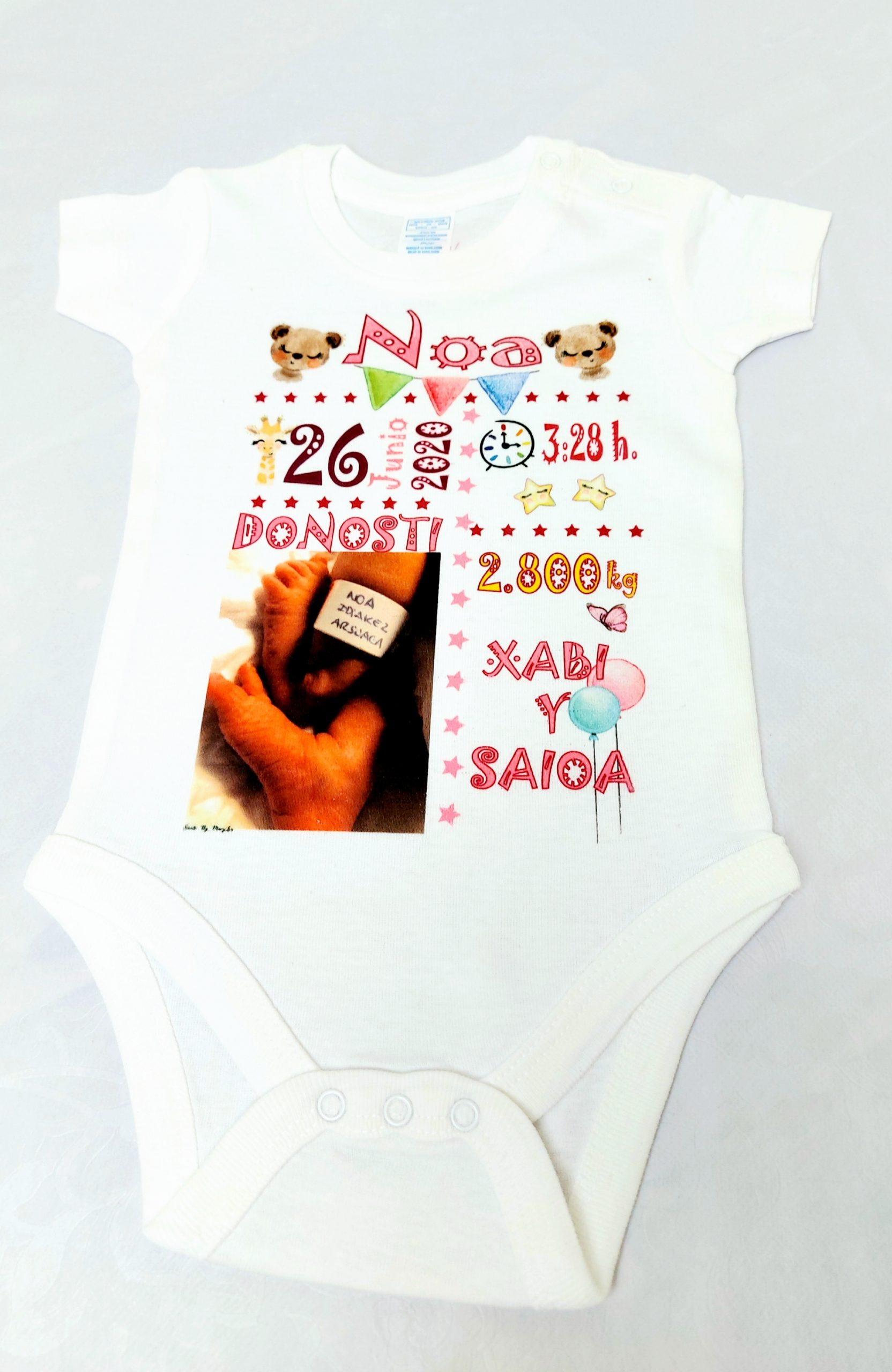 Body datos bebé con foto