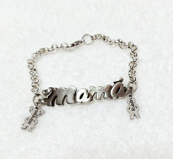 Pulsera Mamá cadena acero - Imagen 2