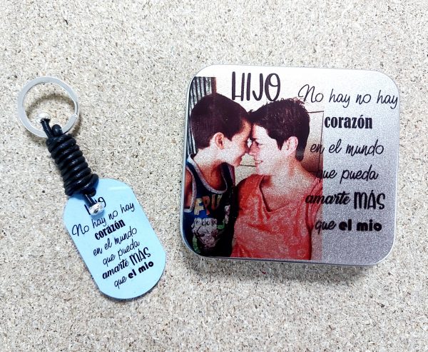 llavero aluminio personalizado papa - Imagen 3