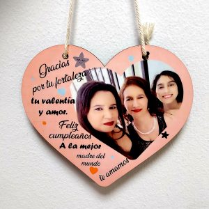 Corazón madera mamá