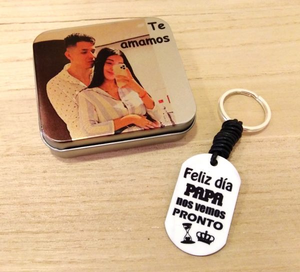 llavero aluminio personalizado papa - Imagen 7