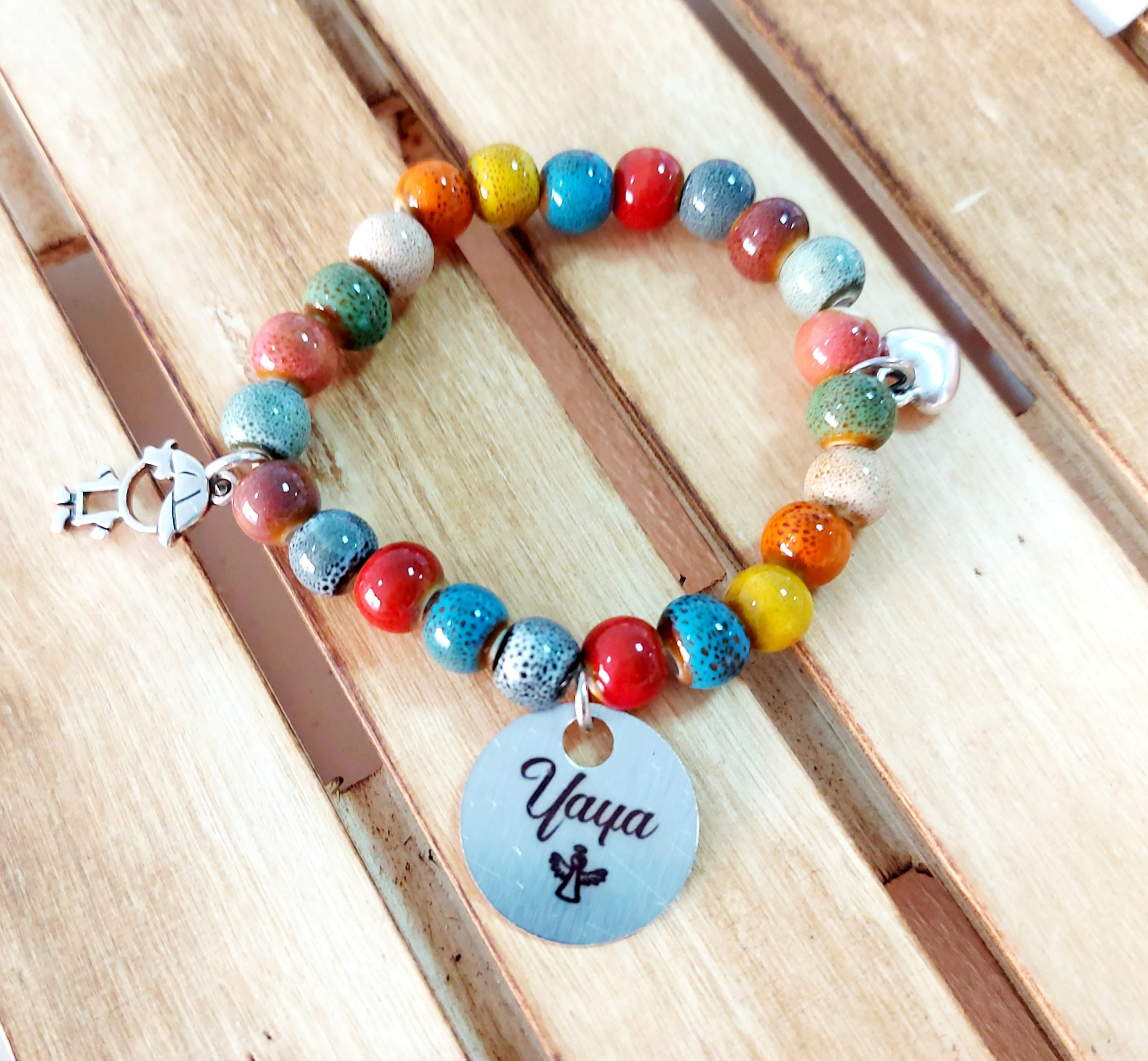 Pulsera piedras chapa aluminio - Imagen 2