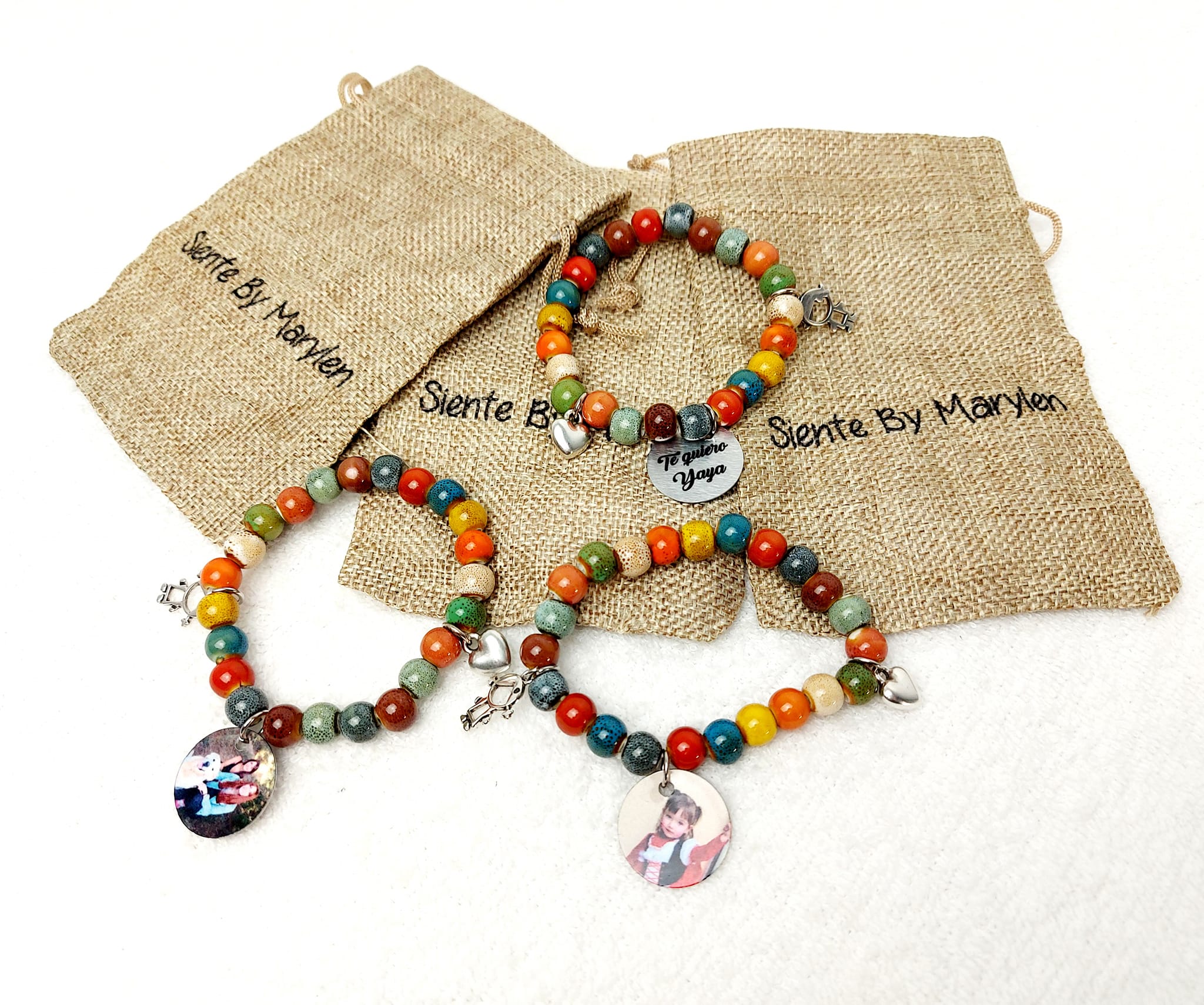 pulsera de piedras de cerámica