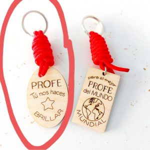 llavero madera profes