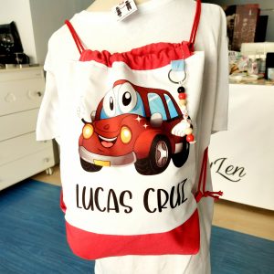 Mochila coche rojo