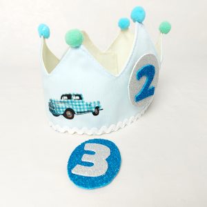 Corona cumpleaños azul modelo 1