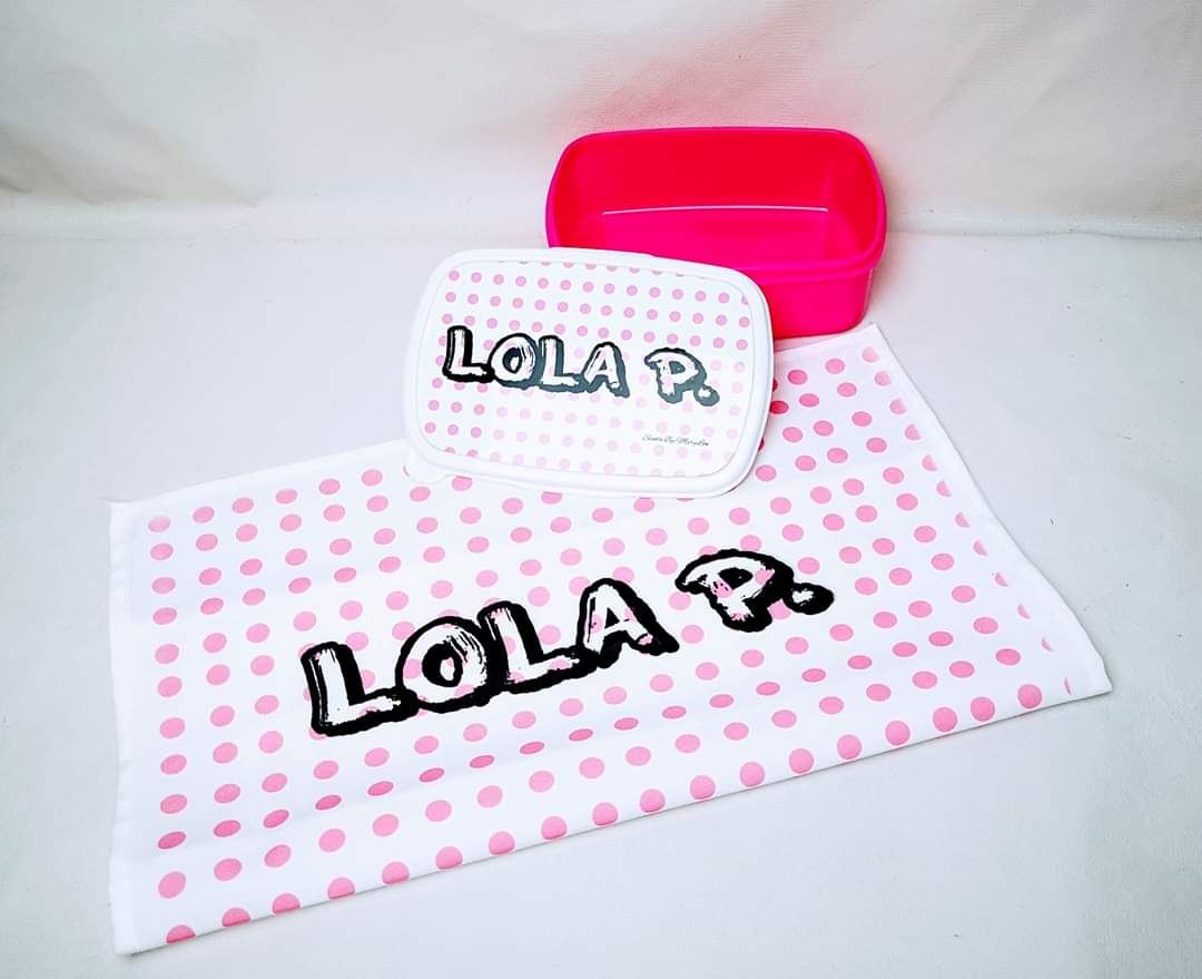 Fiambrera + servilleta puntitos