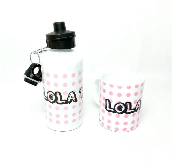 botella lola + taza