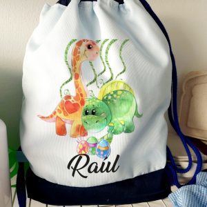 Mochila piqué dinos