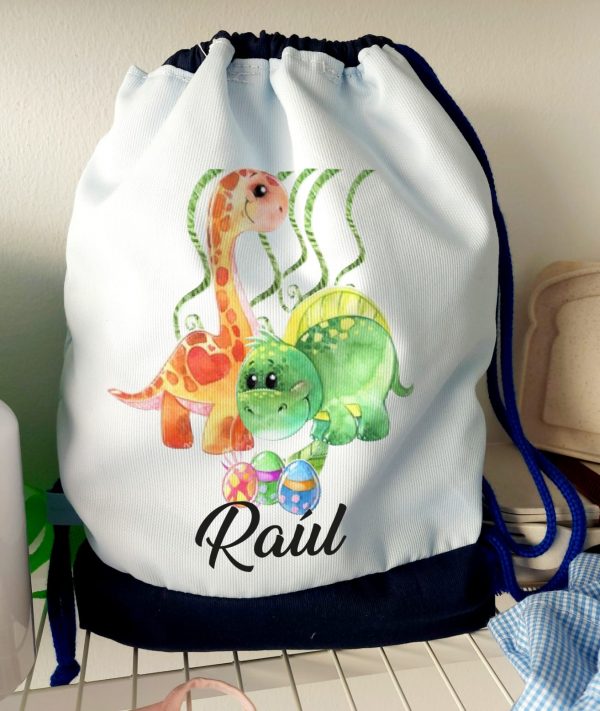 Mochila piqué dinos