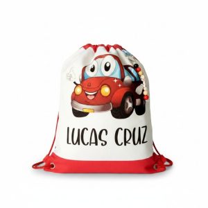 Mochila de tela coche rojo